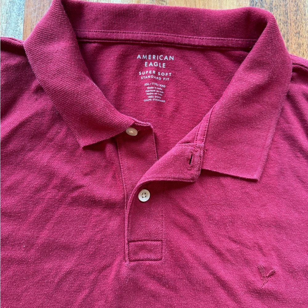 American Eagle Outfitters XXL Red Polo Classic Knit Shirt 2XL men’s